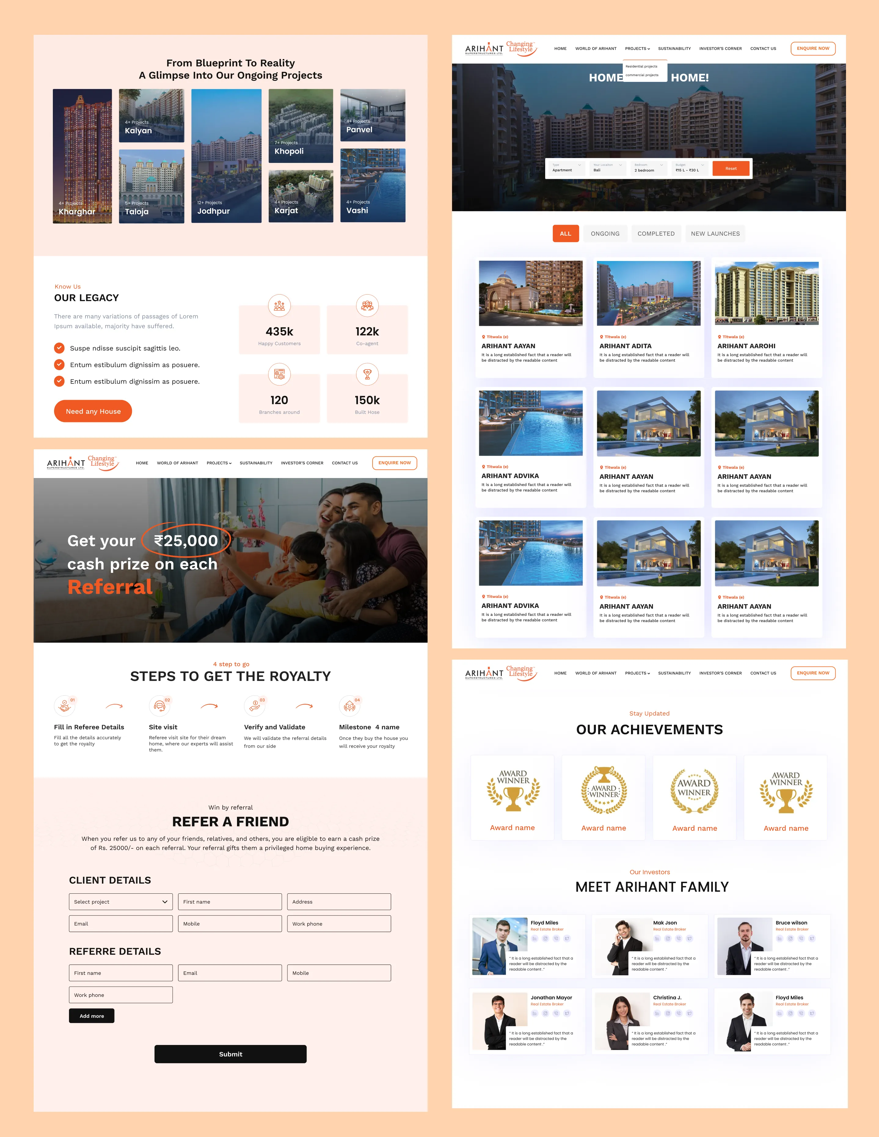 Final UI screens designed by Youiocean for Arihant