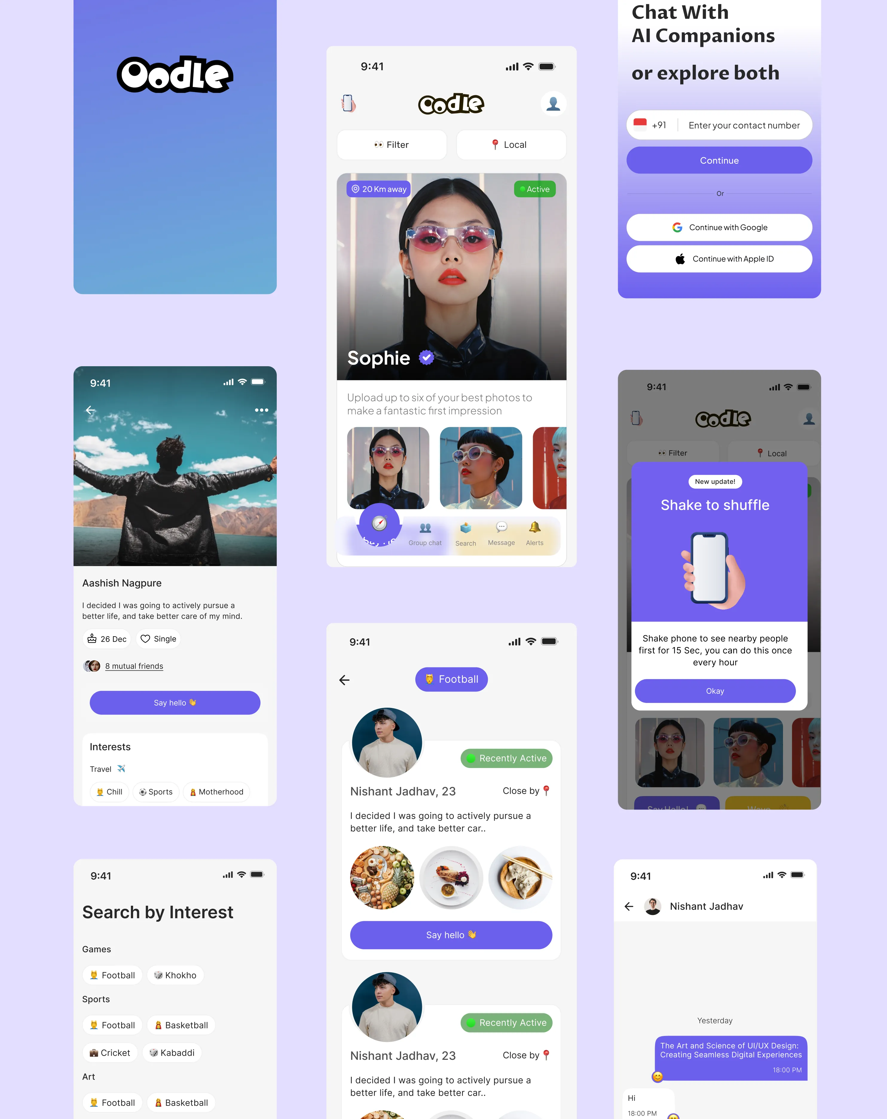 Final UI screens designed by Youiocean