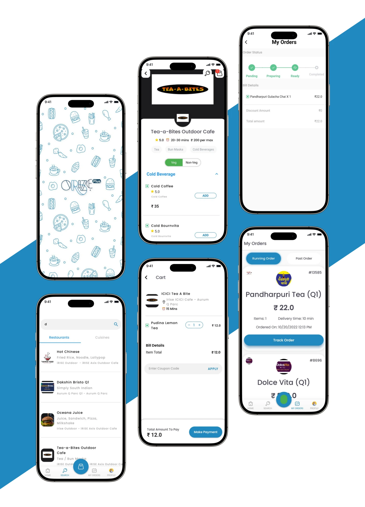Final UI screens designed by Youiocean for Orizeplus