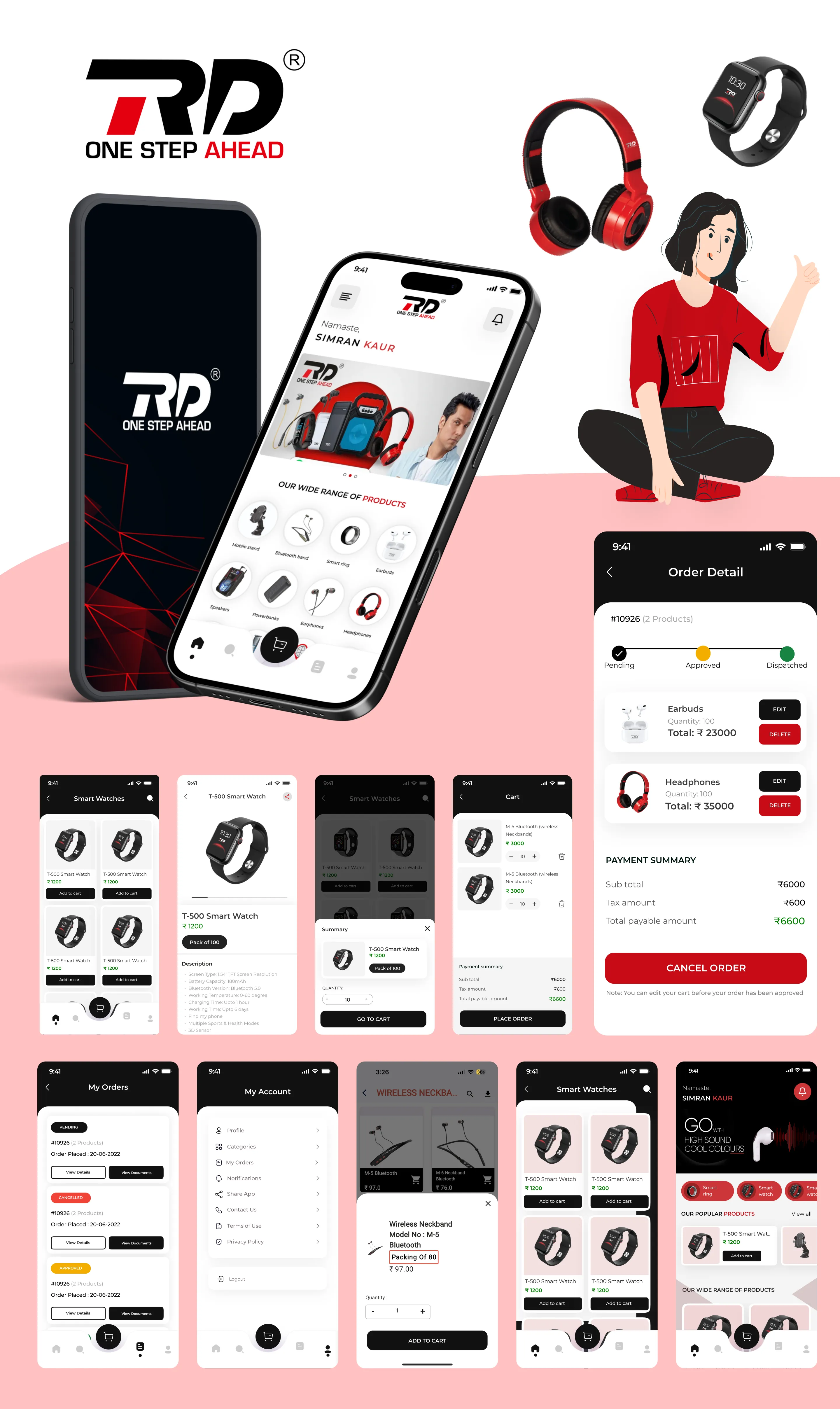 Final UI screens designed by Youiocean for RD PRO
