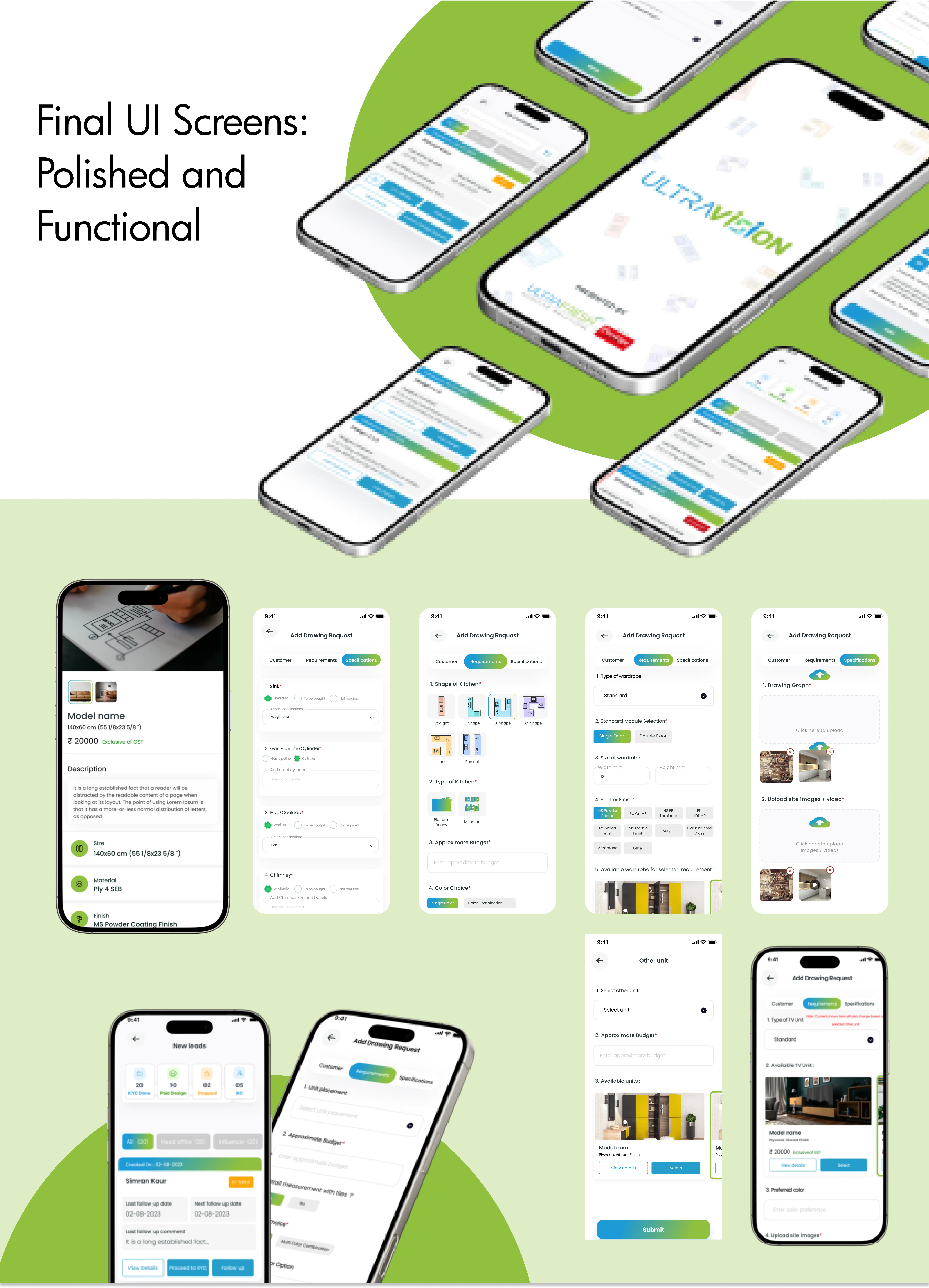 Final UI screens designed by Youiocean for Ultravision