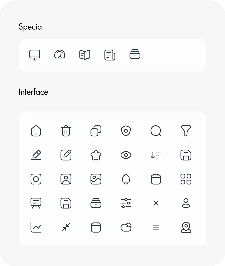 Icon Style guidelines by Youiocean for Vantage business